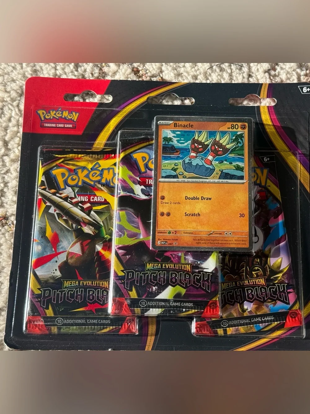 Pokemon TCG Mega Evolution Pitch Black 3 Pack Blister Binacle Promo Sealed NEW